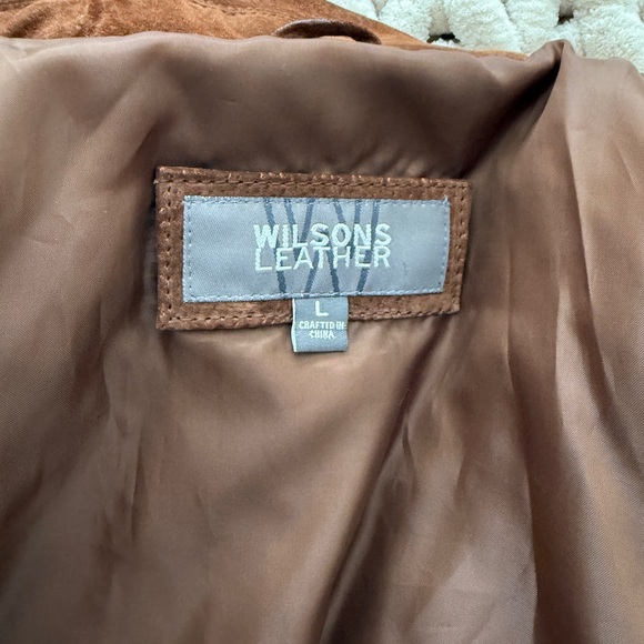 Wilsons Leather Brown Suede Button-Front Jacket - Picture 5 of 5